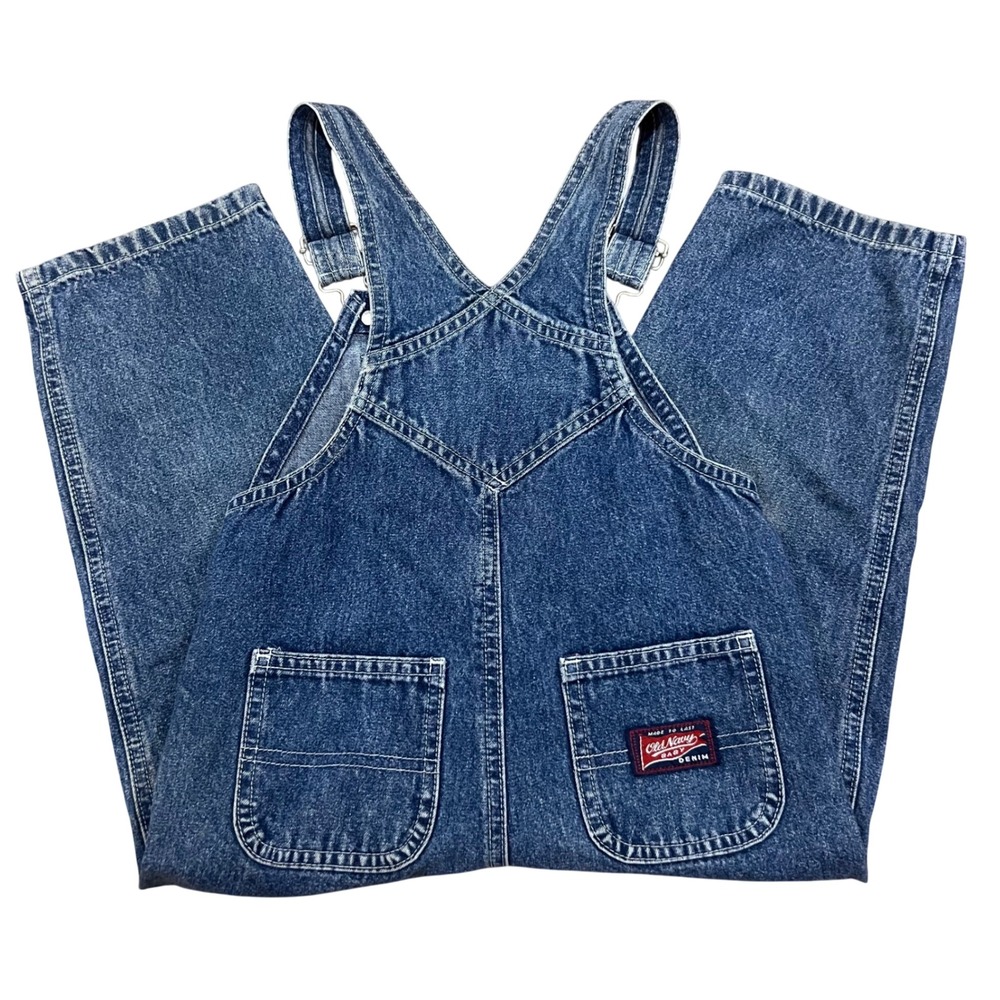 Vintage 90s Old Navy Toddler Denim Overalls Blue Cotton Straight Leg Kid Unisex
